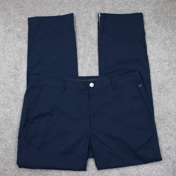 Bonobos Maide Golf Pants Mens 38x34 Blue Straight Leg Zip Ankle 100% Polyester - Picture 1 of 13